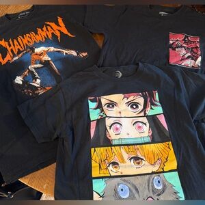 3 anime t shirts mens size small